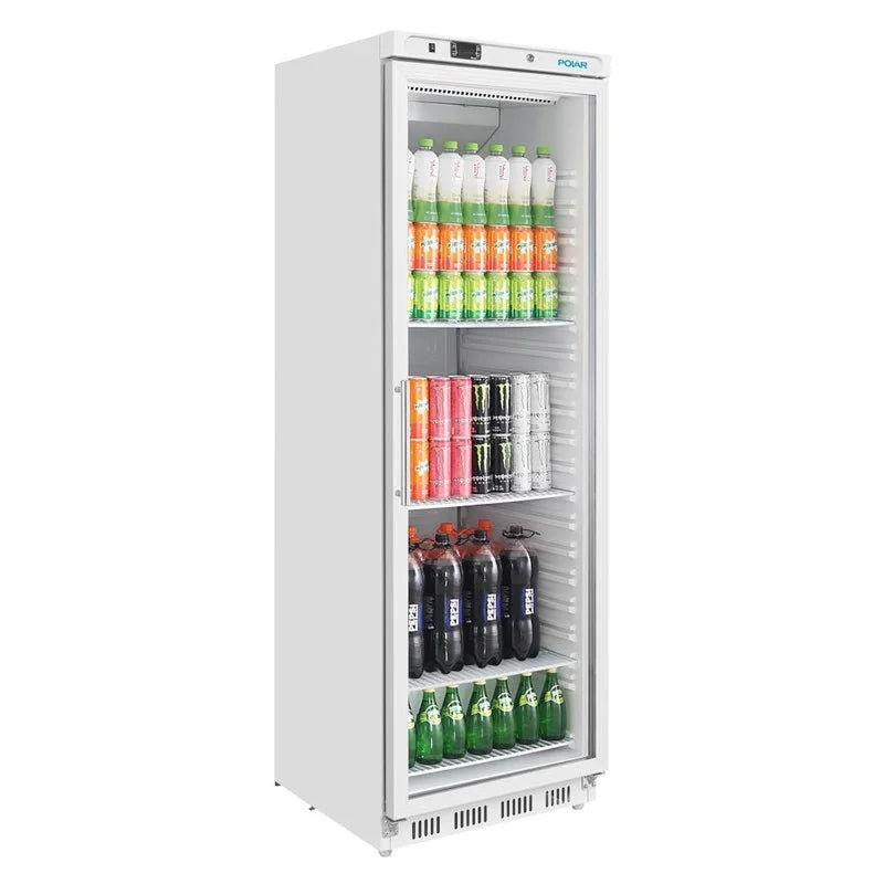 Armoire réfrigérée Polar Série C 400 Litres avec porte vitrée, blanche