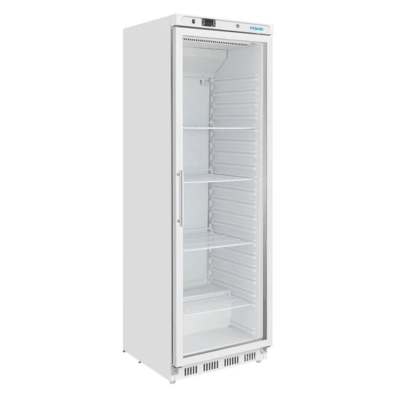 Armoire réfrigérée Polar Série C 400 Litres avec porte vitrée, blanche
