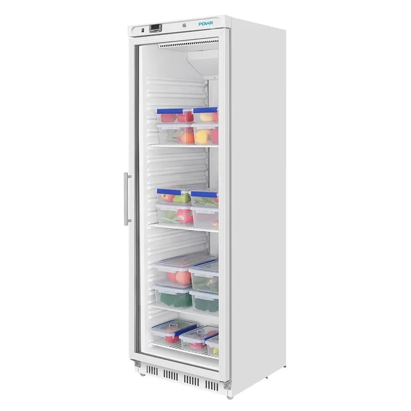 Armoire réfrigérée Polar Série C 400 Litres avec porte vitrée, blanche