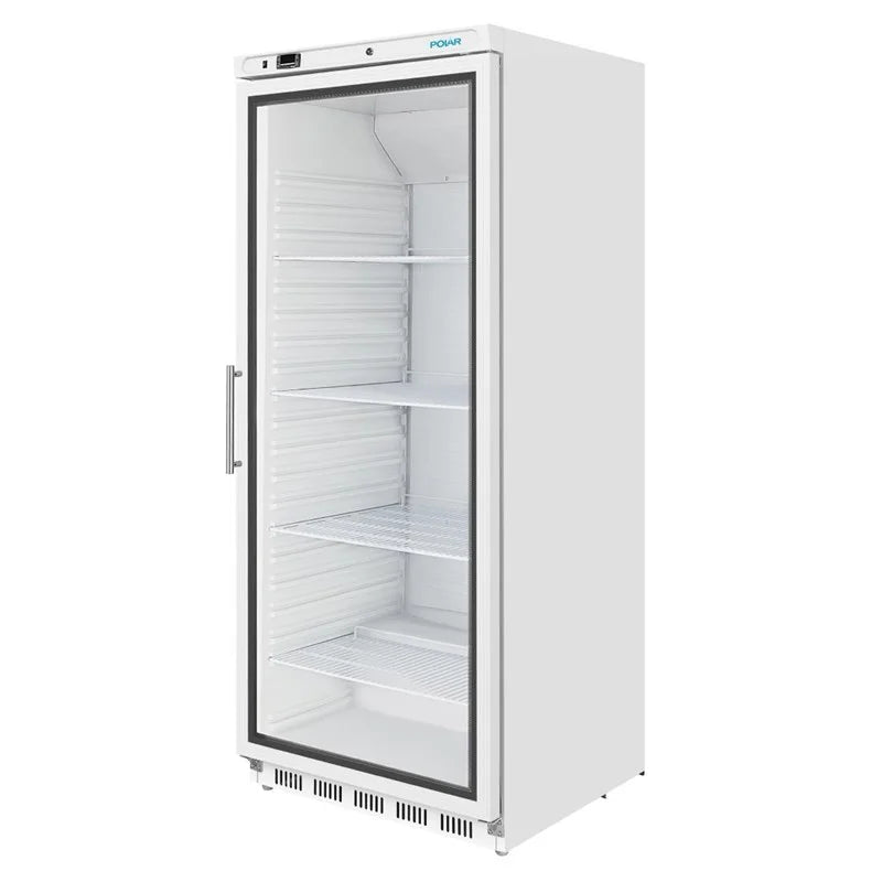 Armoire réfrigérée Polar Série C 600 Litres avec porte vitrée, blanche