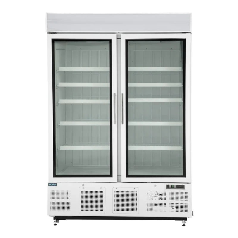 Armoire de congélation Polar Série G 920 Litres avec porte vitrée, blanc