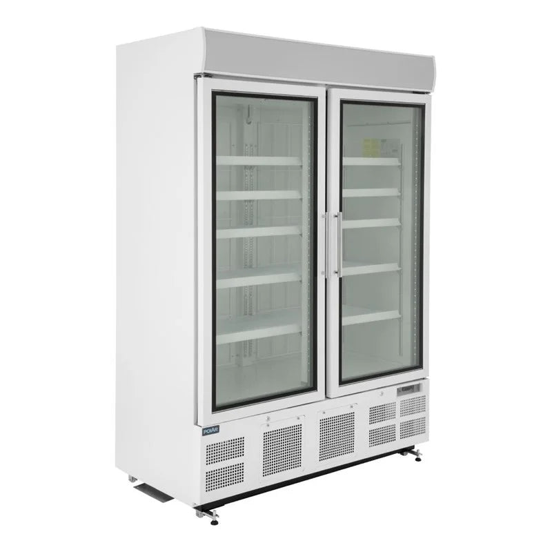 Armoire de congélation Polar Série G 920 Litres avec porte vitrée, blanc