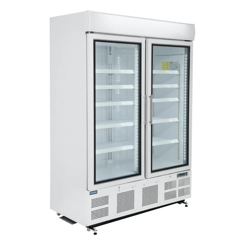 Armoire de congélation Polar Série G 920 Litres avec porte vitrée, blanc