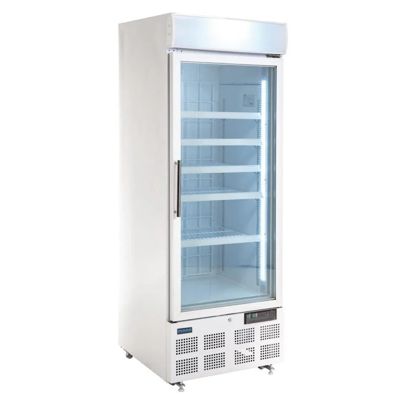 Armoire de congélation Polar série G 412 Litres avec porte vitrée, blanche