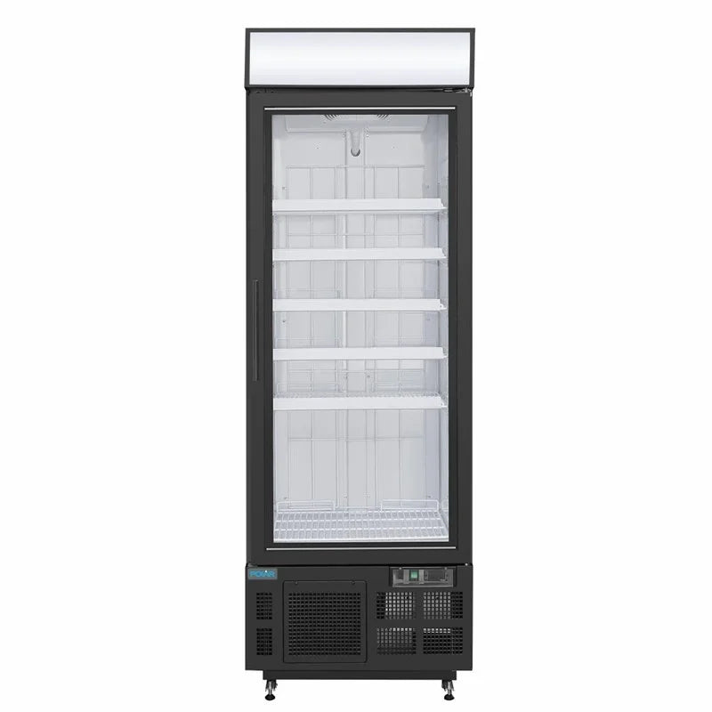 Armoire de congélation Polar Série G 412 Litres avec porte vitrée, noire