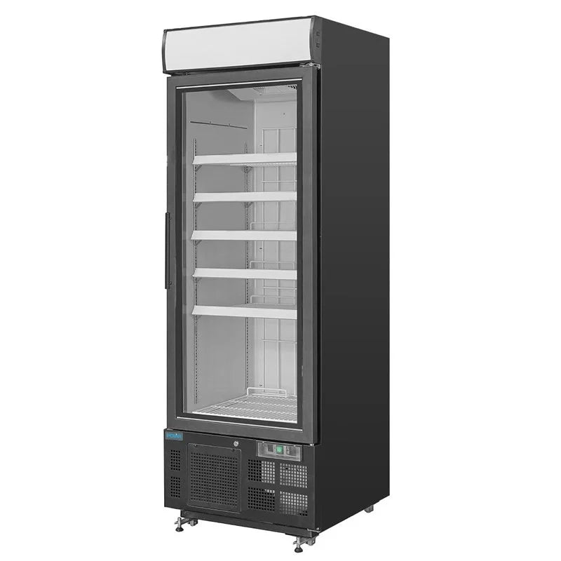 Armoire de congélation Polar Série G 412 Litres avec porte vitrée, noire