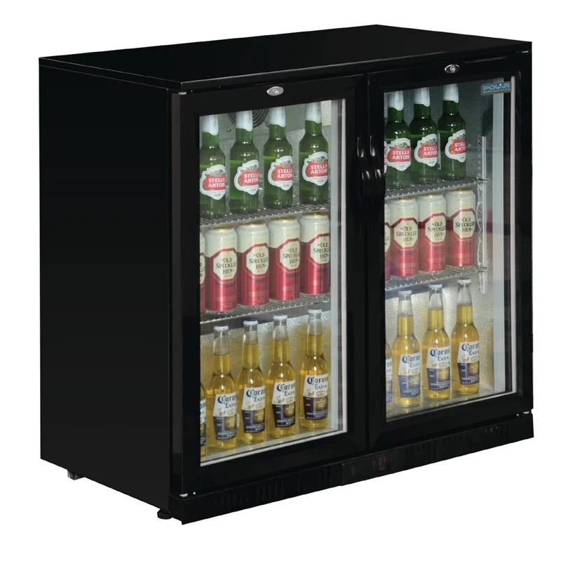 Arrière-bar réfrigéré Polar Série G avec 2 portes battantes 208 Litres