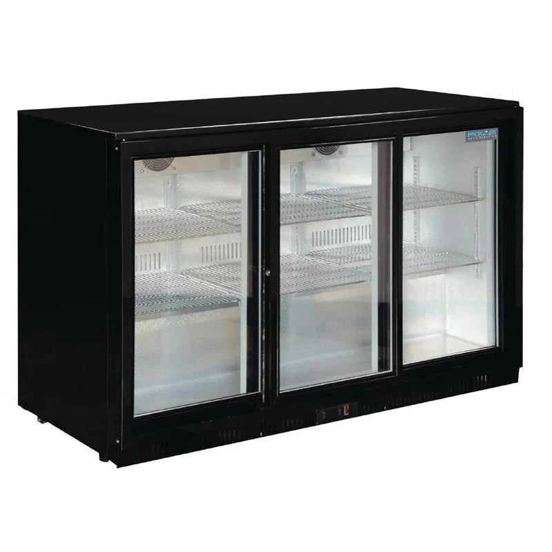 Arrière-bar réfrigéré Polar Série G avec 3 portes coulissantes 330 Litres
