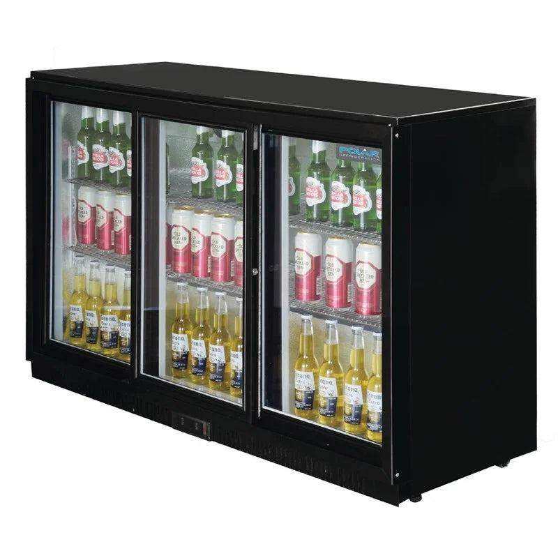 Arrière-bar réfrigéré Polar Série G avec 3 portes coulissantes 330 Litres