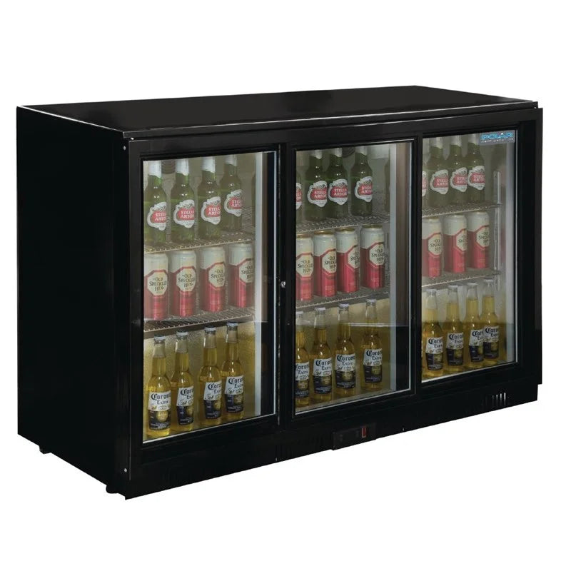 Arrière-bar réfrigéré Polar Série G avec 3 portes coulissantes 330 Litres