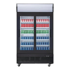 Armoire à boissons Polar Série G 950 Litres avec 2 portes coulissantes, noire