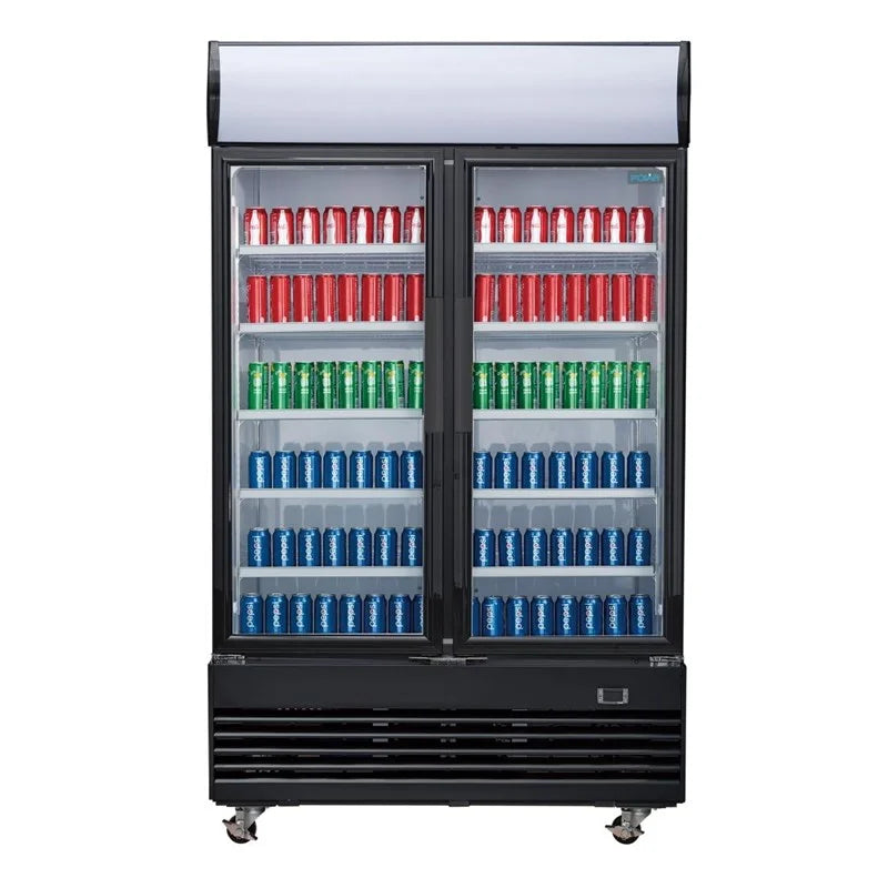 Armoire à boissons Polar G-Series 950 Litres avec 2 portes battantes, noir