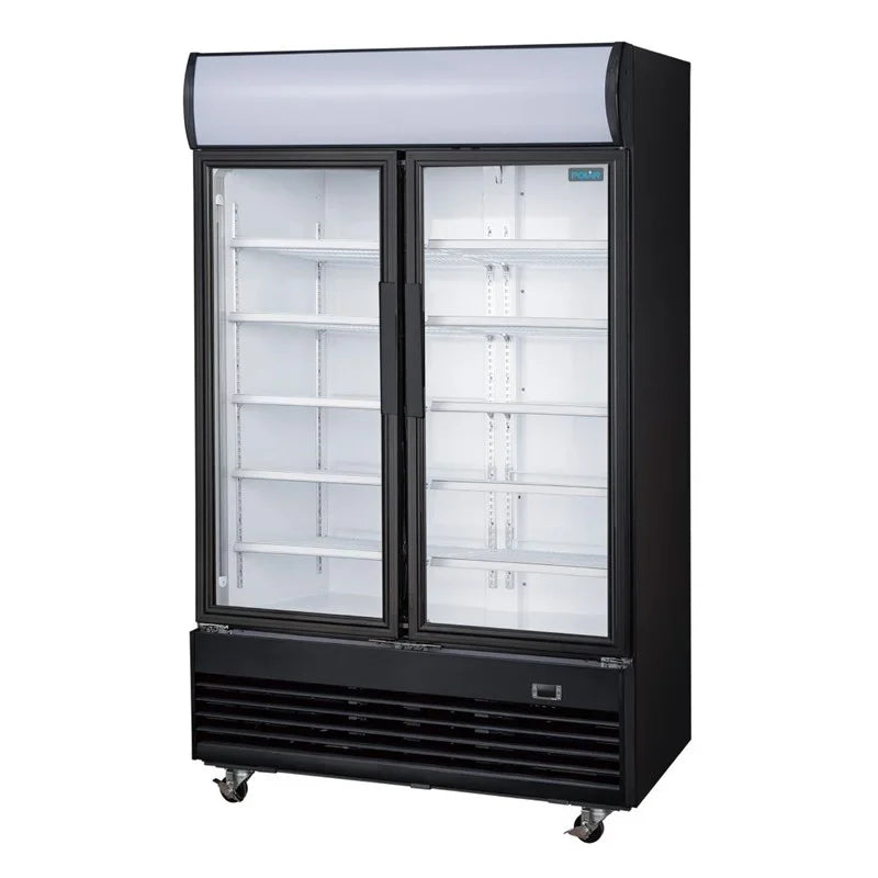 Armoire à boissons Polar G-Series 950 Litres avec 2 portes battantes, noir