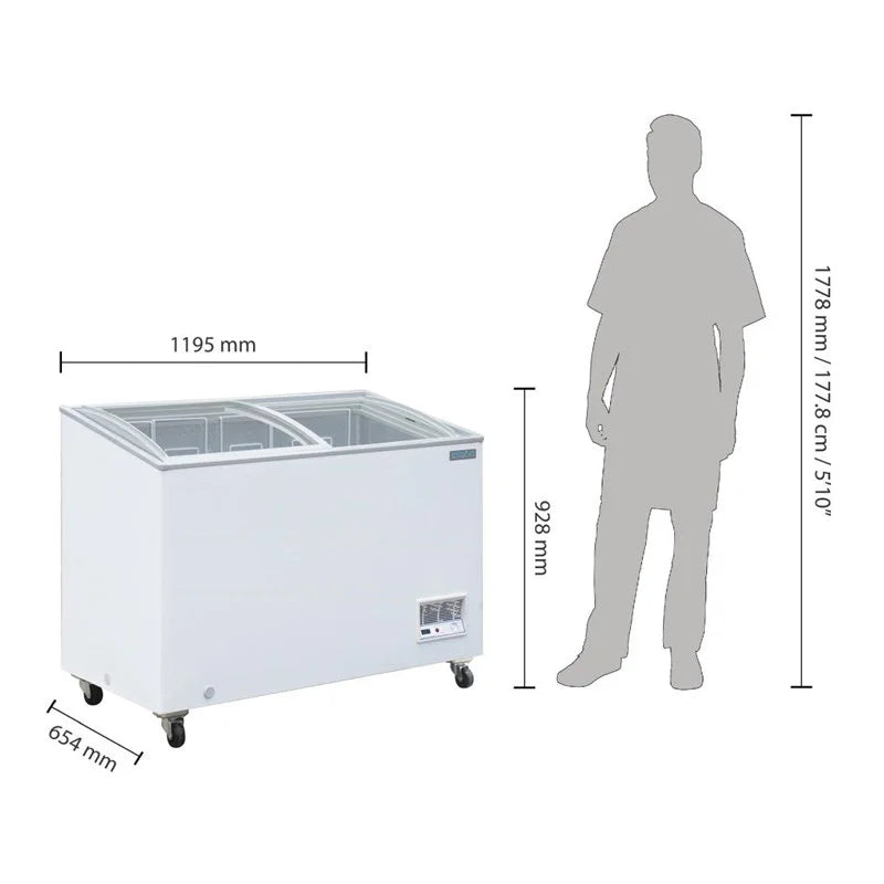 Polar Série G armoire de congélation coffre 270 Litres avec couvercle coulissant en verre