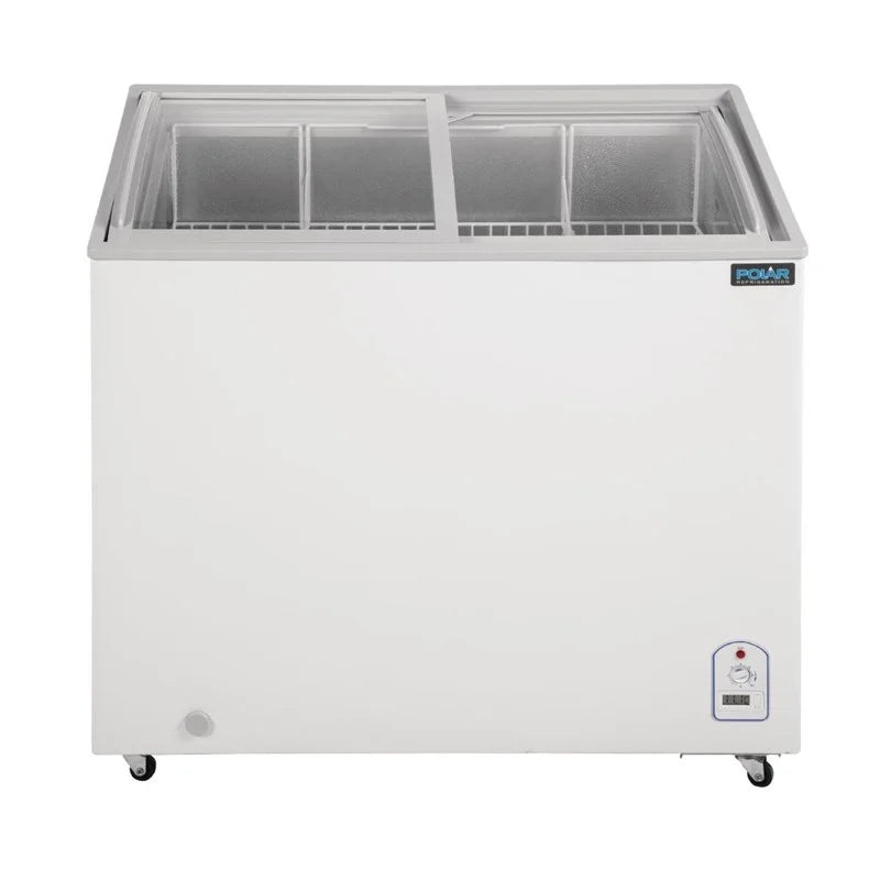 Polar Série G Coffre de congélation vitré 200 Litres avec couvercle coulissant en verre