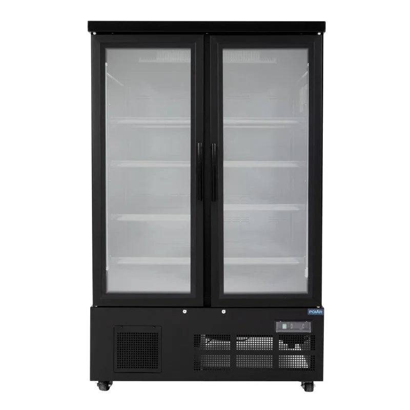 Armoire de congélation Polar Série G 744 Litres avec porte vitrée, 2 portes, noir