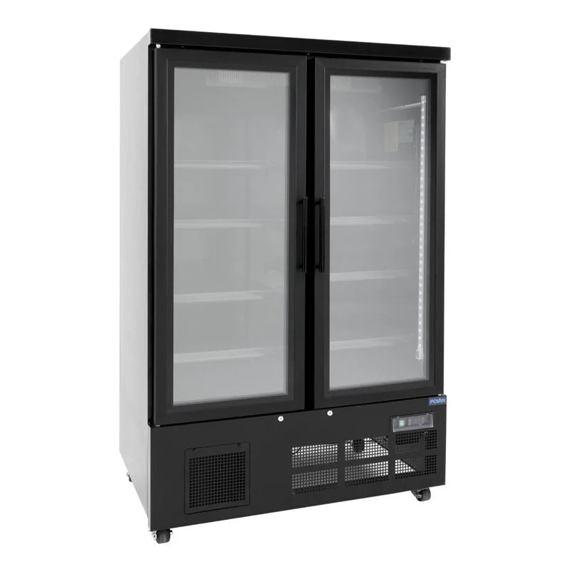 Armoire de congélation Polar Série G 744 Litres avec porte vitrée, 2 portes, noir