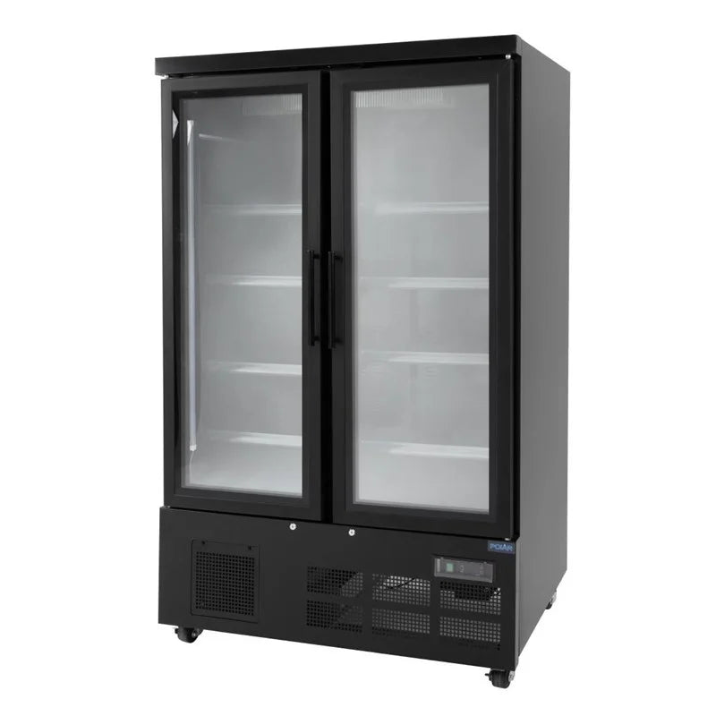 Armoire de congélation Polar Série G 744 Litres avec porte vitrée, 2 portes, noir