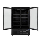 Armoire de congélation Polar Série G 744 Litres avec porte vitrée, 2 portes, noir