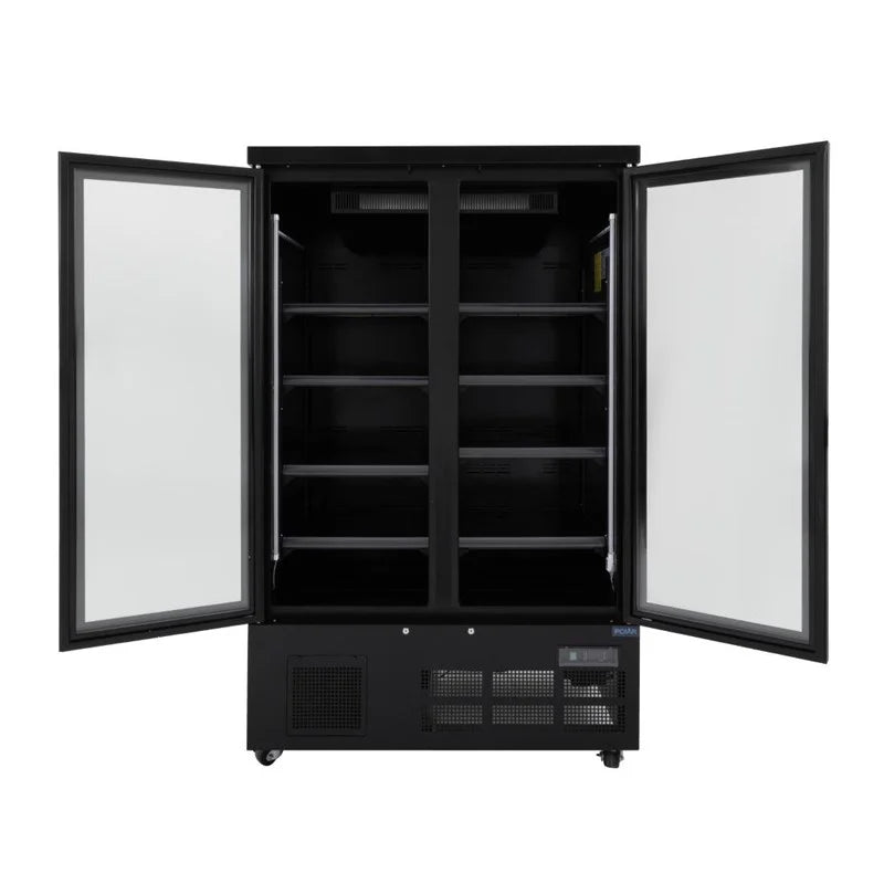 Armoire de congélation Polar Série G 744 Litres avec porte vitrée, 2 portes, noir