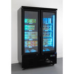 Armoire de congélation Polar Série G 744 Litres avec porte vitrée, 2 portes, noir