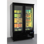 Armoire de congélation Polar Série G 744 Litres avec porte vitrée, 2 portes, noir