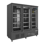 Armoire de congélation Polar Série G 1156 Litres avec porte vitrée, 3 portes, noir