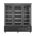 Armoire de congélation Polar Série G 1156 Litres avec porte vitrée, 3 portes, noir