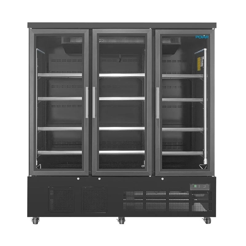 Armoire de congélation Polar Série G 1156 Litres avec porte vitrée, 3 portes, noir