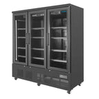 Armoire de congélation Polar Série G 1156 Litres avec porte vitrée, 3 portes, noir