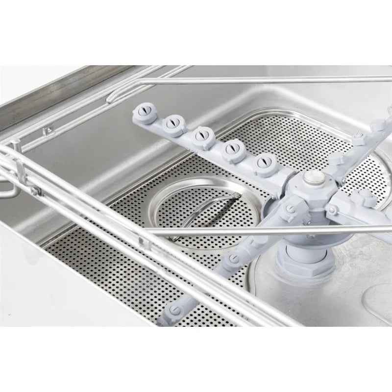 Lave-vaisselle à capot traversant Buffalo Digital avec pompe de vidange 9,7 kW triphasé