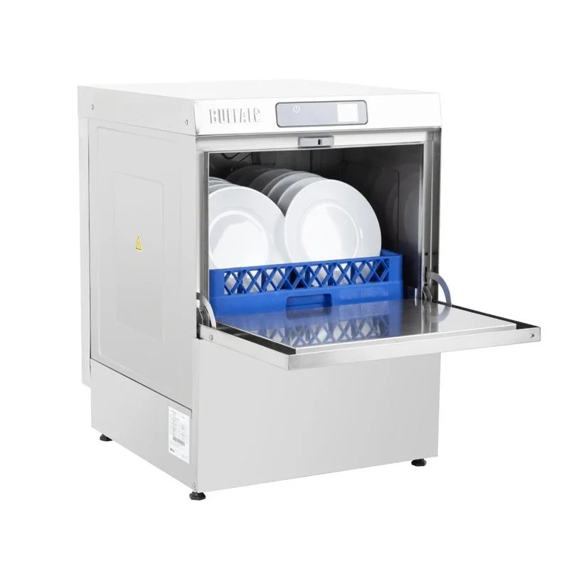 Lave-vaisselle numérique Buffalo à encastrer avec pompe de vidange, panier 500 mm, 5.4 kW