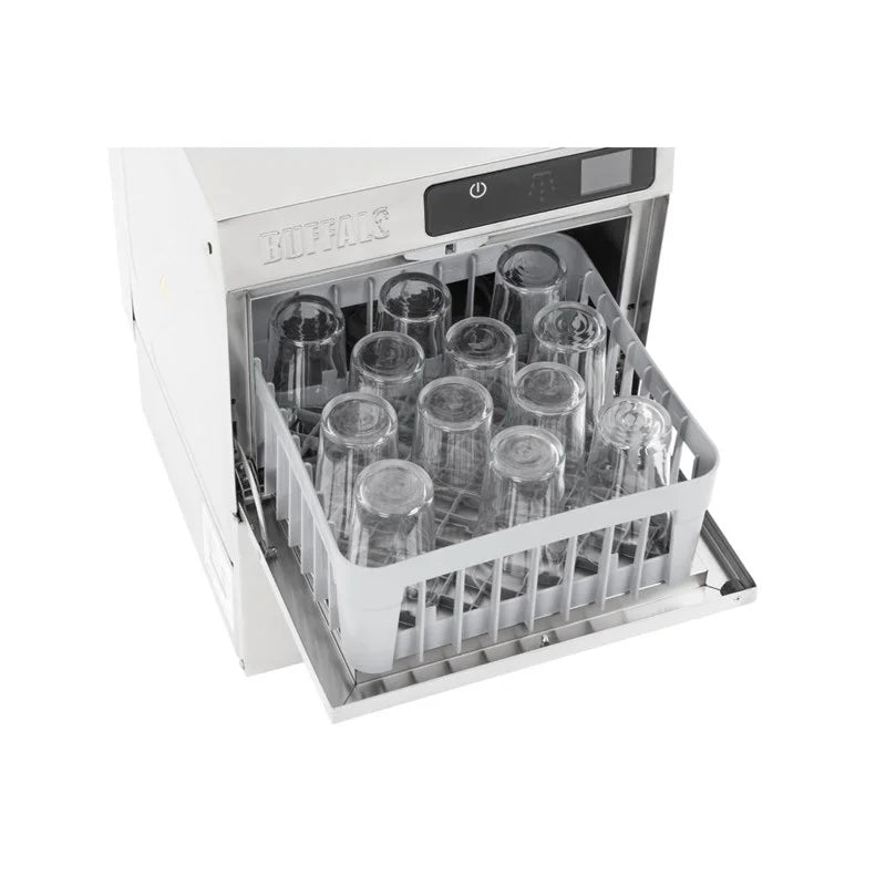 Buffalo Lave-verres numérique de comptoir panier 350mm 3,3 kW