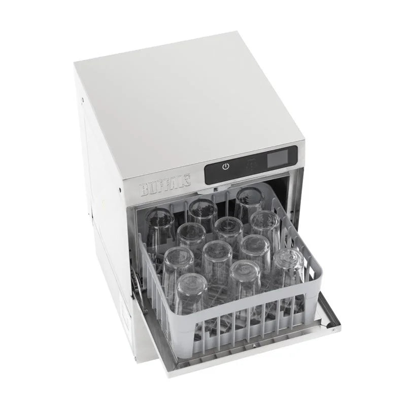 Buffalo Lave-verres numérique de comptoir panier 350mm 3,3 kW