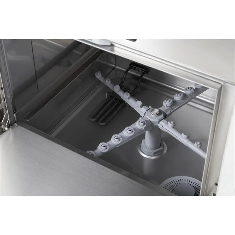 Lave-vaisselle numérique sous comptoir Buffalo avec pompe de vidange panier 500 mm 2,9 kW raccordement monophasé