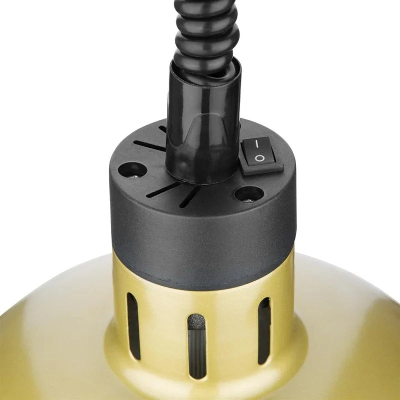 Lampe chauffante ronde télescopique Buffalo avec finition or