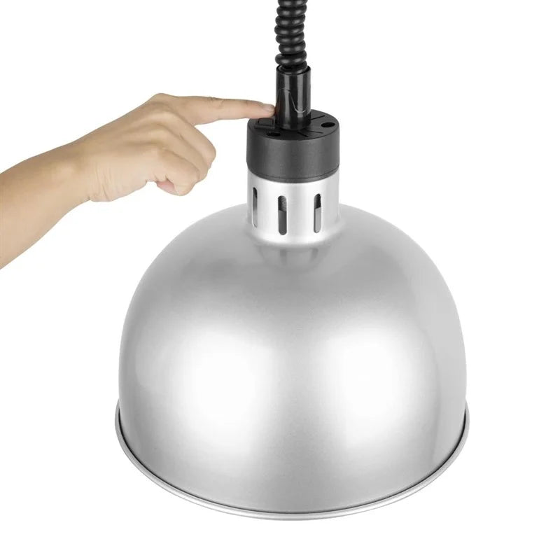 Lampe chauffante ronde télescopique Buffalo finition argentée