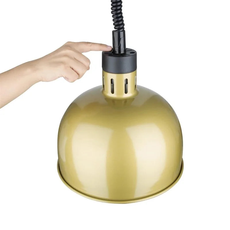 Lampe chauffante ronde télescopique Buffalo avec finition or
