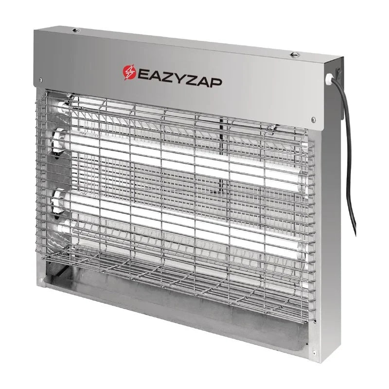 Destructeur d’insectes LED Eazyzap 30 m² 8W, acier inoxydable brossé, économe en énergie