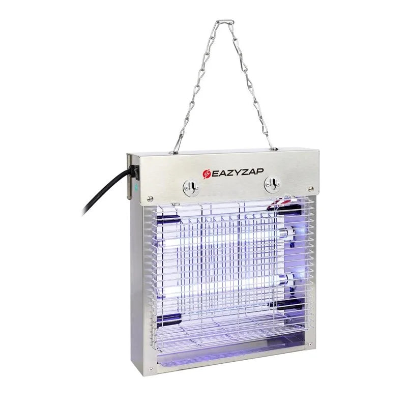 Destructeur d’insectes LED Eazyzap 30 m² 8W, acier inoxydable brossé, économe en énergie