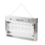 Eazyzap destructeur d’insectes LED 100 m² 14 W, acier inoxydable brossé, écoénergétique