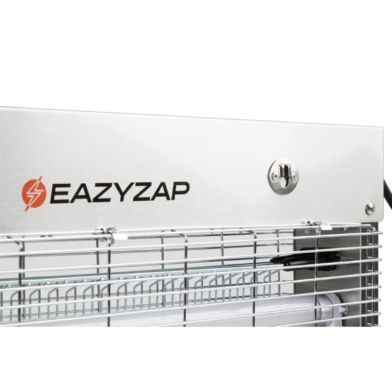 Eazyzap destructeur d’insectes LED 100 m² 14 W, acier inoxydable brossé, écoénergétique