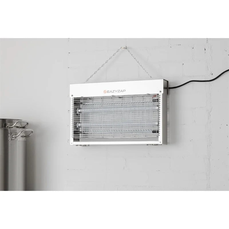 Eazyzap destructeur d’insectes LED 100 m² 14 W, acier inoxydable brossé, écoénergétique