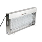 Eazyzap destructeur d’insectes LED 150 m² 20 W, acier inoxydable brossé, économe en énergie