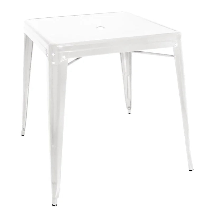 Table de bistrot carrée en acier Bolero Bistro blanche 668 mm