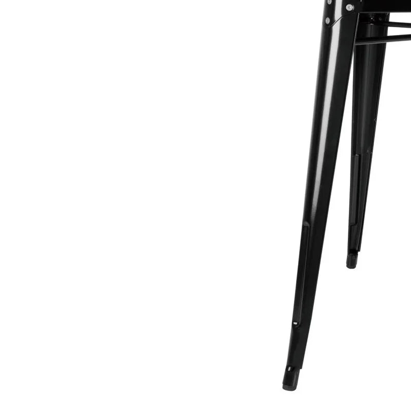 Table bistro carrée en acier Bolero noire 660 mm