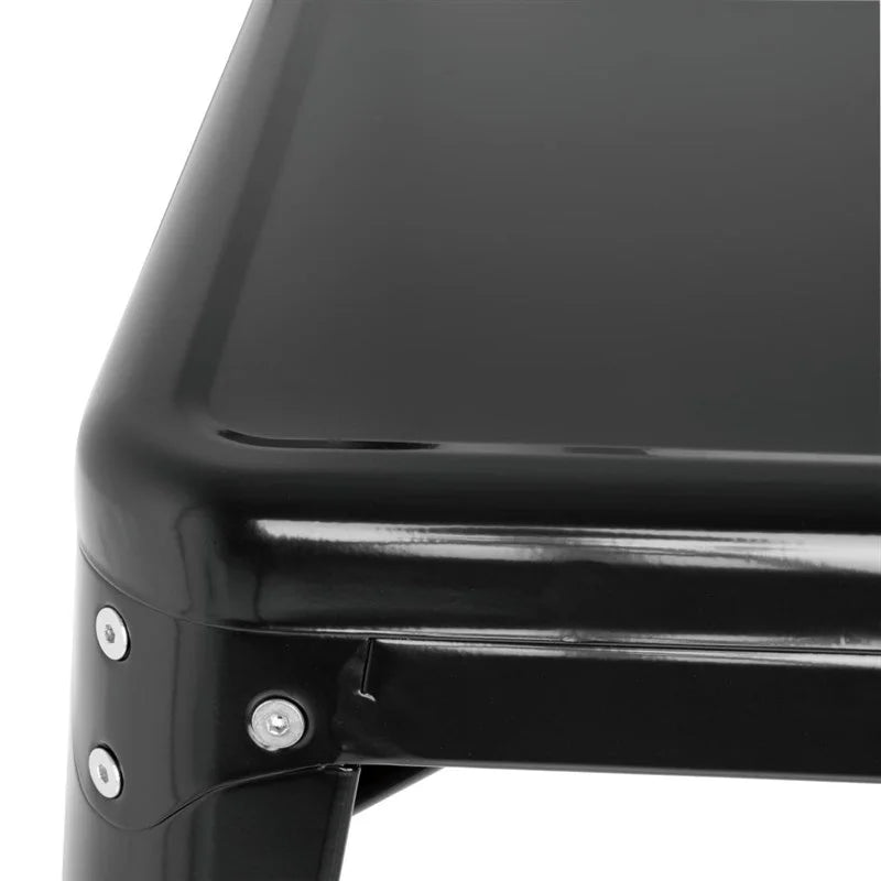 Table bistro carrée en acier Bolero noire 660 mm