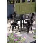 Table bistro carrée en acier Bolero noire 660 mm