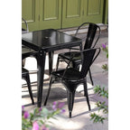 Table bistro carrée en acier Bolero noire 660 mm