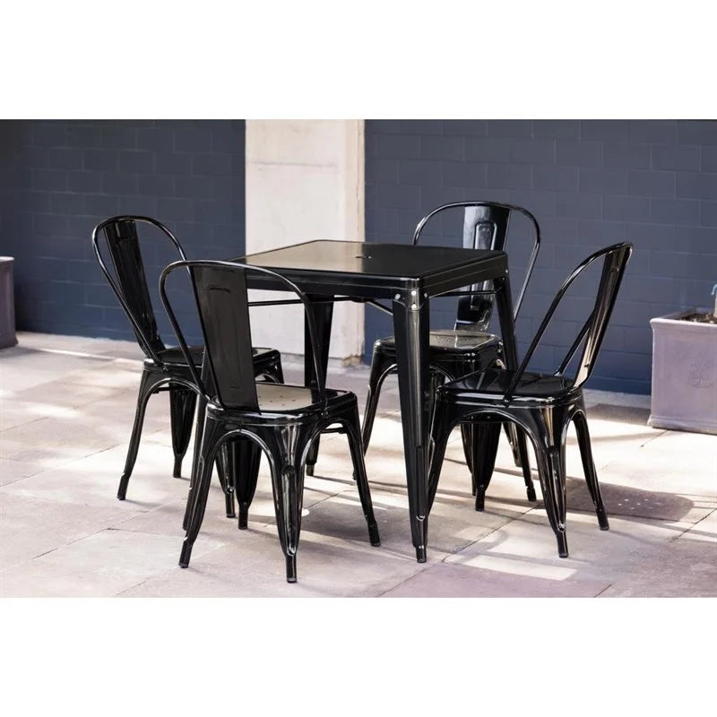Chaises d’appoint Bolero Bistro en acier noir (lot de 4)